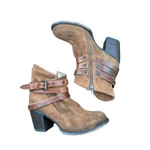 Freebird by Steven Blaze brown suede heeled rustic boot size 39